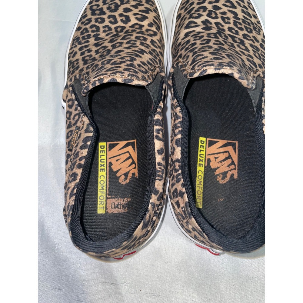 Vans Classic Slip-On Leopard Print Deluxe Comfort OrthoLite Sneakers Womens 8 - Picture 5 of 8